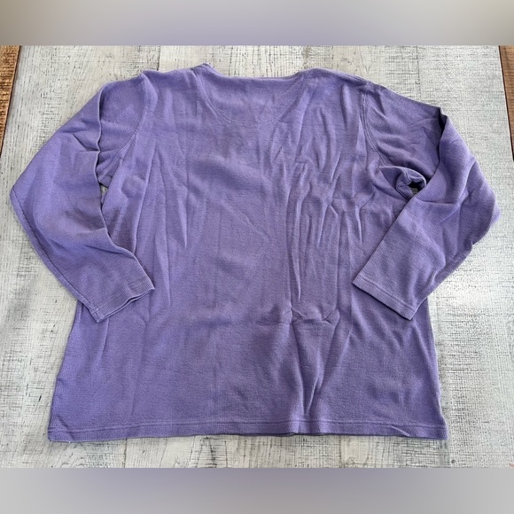 St. John’s Bay Purple Long Sleeve Henley Shirt Size 1X - Picture 3 of 10